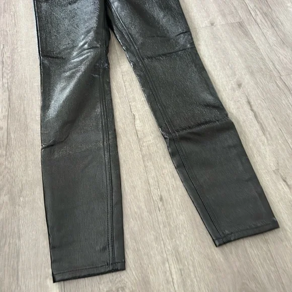 NWT Free People We The Free Phoenix Coated Jeans Black Shiny Patent Size 26 - Picture 5 of 12